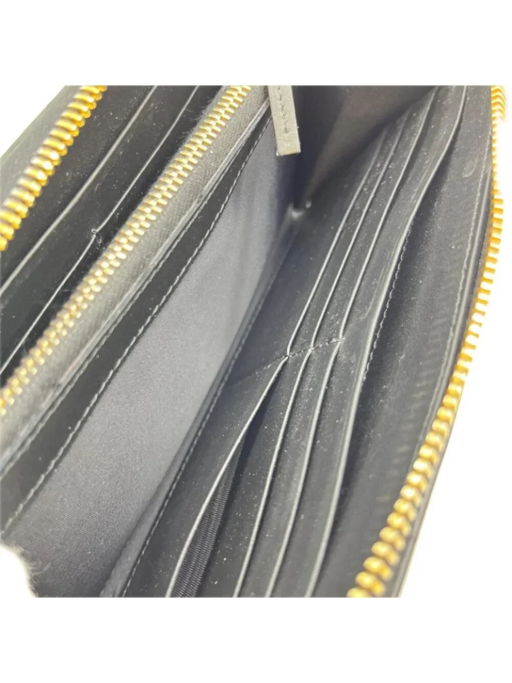 Versace Medusabigi Emblem Leather Zip Around with Logo Wallet Black